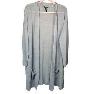 Eileen Fisher Light Gray Open Front Cardigan